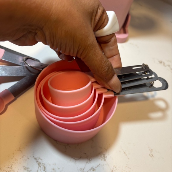 Pink Silicone Cooking Utensils 5 Piece Sharp Stainless Steel Chef Knives Set - Picture 6 of 14